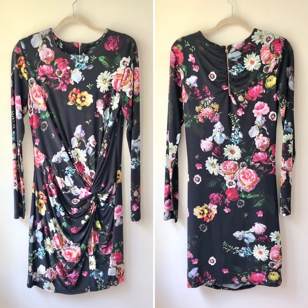 Ted Baker London | Long Sleeve Floral Knot Dress